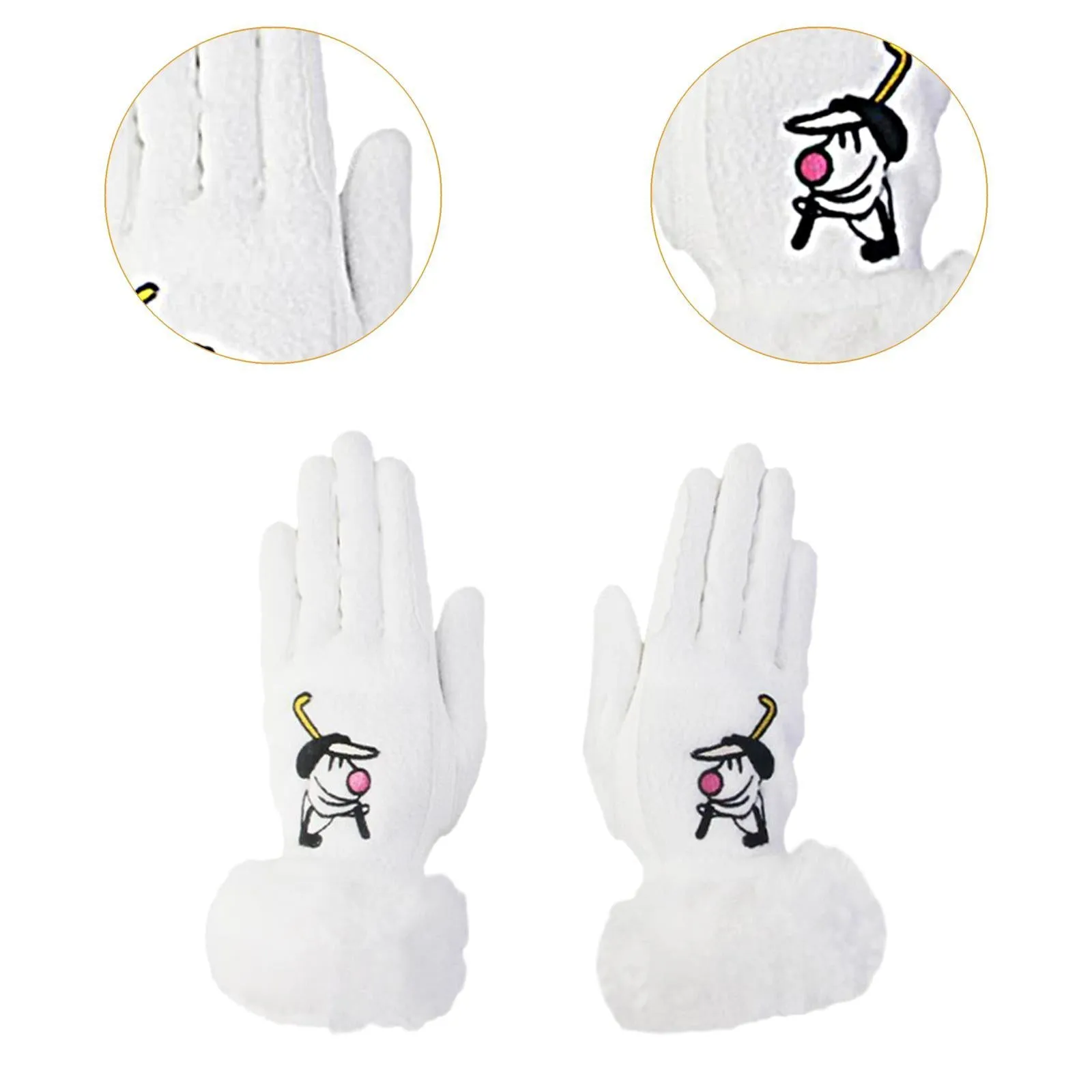 1 Pair of Golf Gloves Winter Training Gloves Mitts for Fishing Biking Hiking White 18