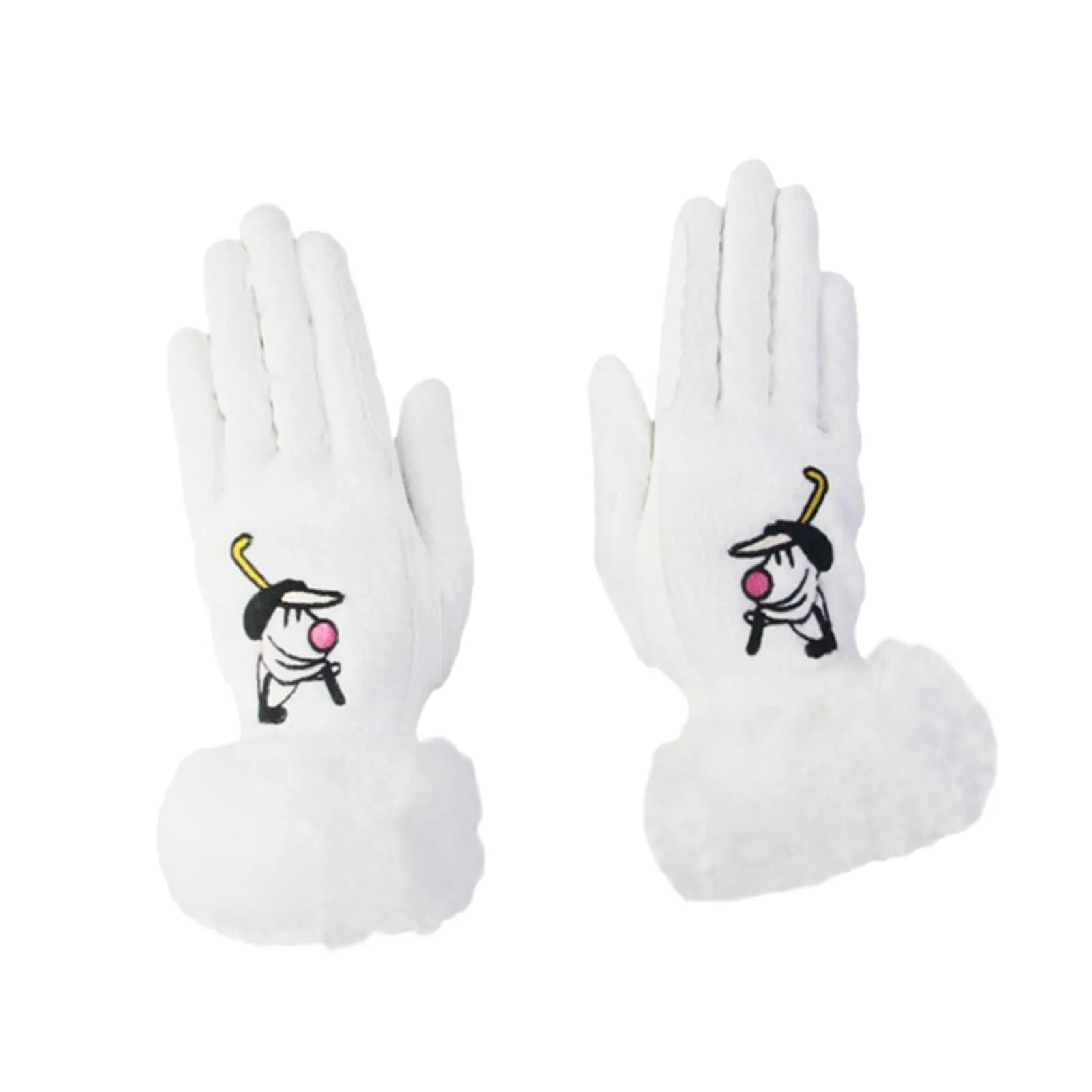 1 Pair of Golf Gloves Winter Training Gloves Mitts for Fishing Biking Hiking White 18