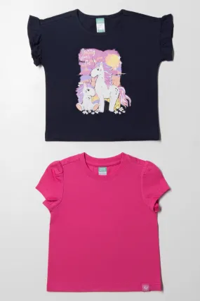 2 Pack T-Shirts Navy And Pink