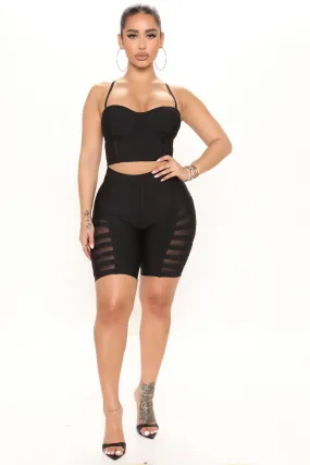 A Night Out Bandage Short Set - Black