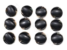 Black Golden Plain Designer Coat Buttons