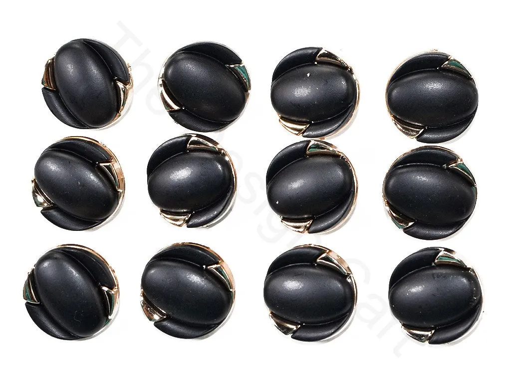 Black Golden Plain Designer Coat Buttons