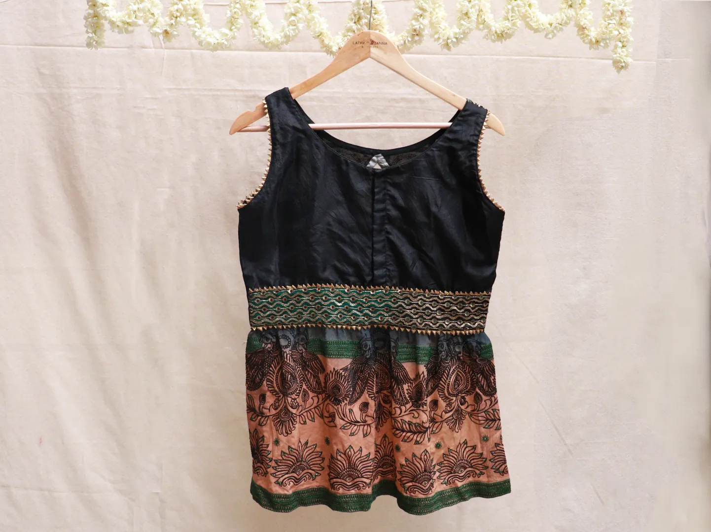 Black long back, Hand embroidery blouse