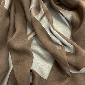 Brown Woven Silk Chiffon Fabric