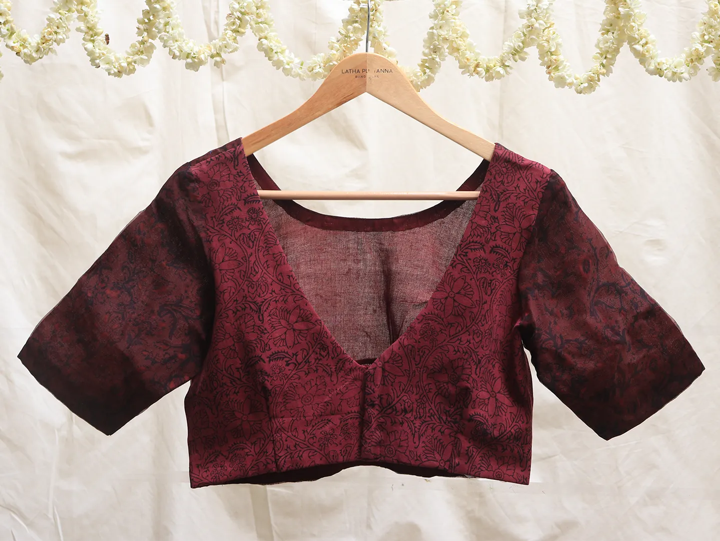 China pink, strechable, Kalamkari blouse