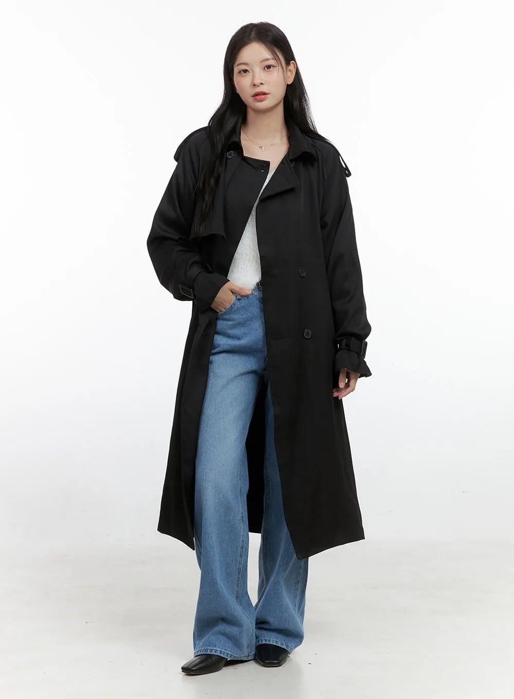 Classic Long Trench Coat OS423