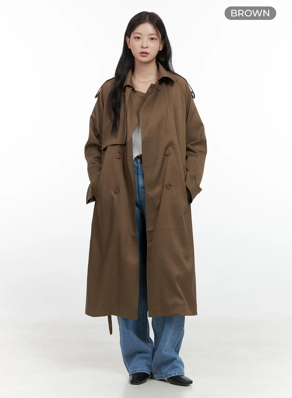 Classic Long Trench Coat OS423