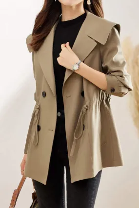 Classic Solid-color Trench Coat