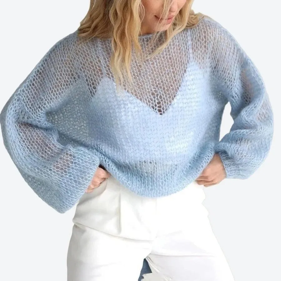 Elegant Lightweight Mohair Knit Sweaters