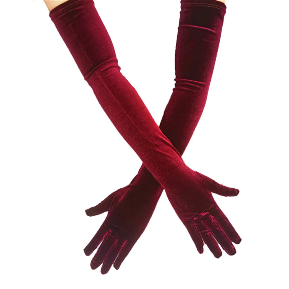 Elegant Stretch Velvet Opera Gloves