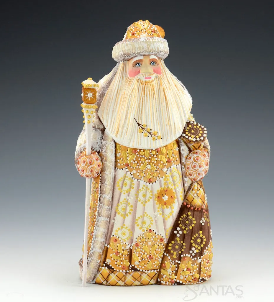 Elegant White and Gold Russian Santa