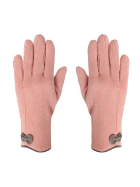 FabSeasons Slim Peach Winter Gloves for Women: Velvet Lining, Touchscreen Index Finger, Smooth Driving/Riding