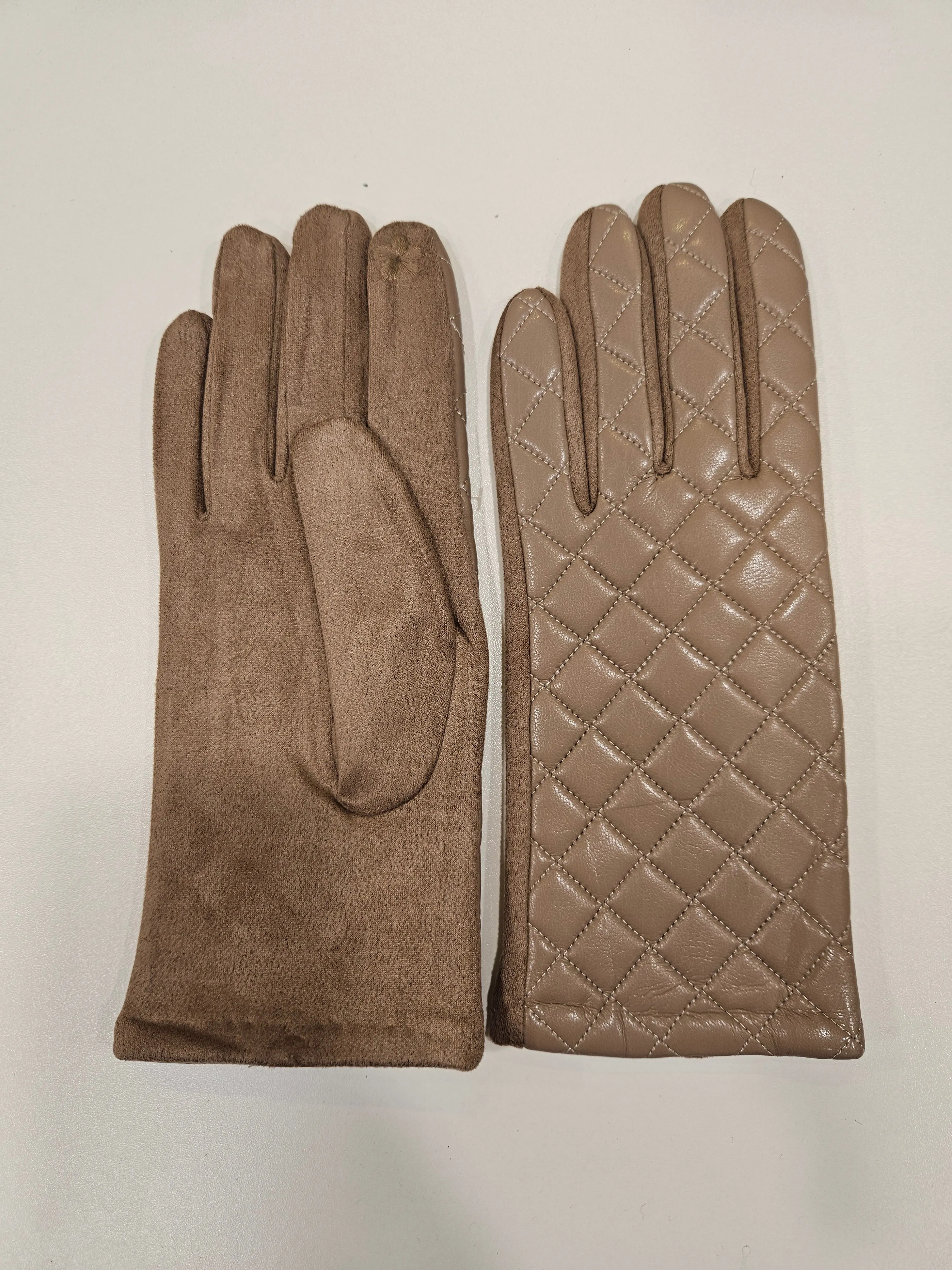 Faux Leather velvet lined gloves with touchscreen pads. All Colours