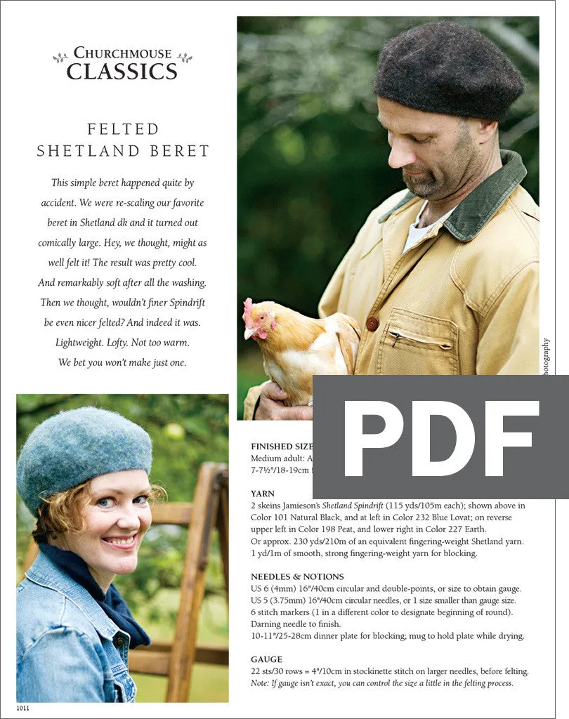 Felted Shetland Beret Pattern