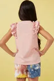 Girls Marled Textured Ruffle Rib Knit Tank