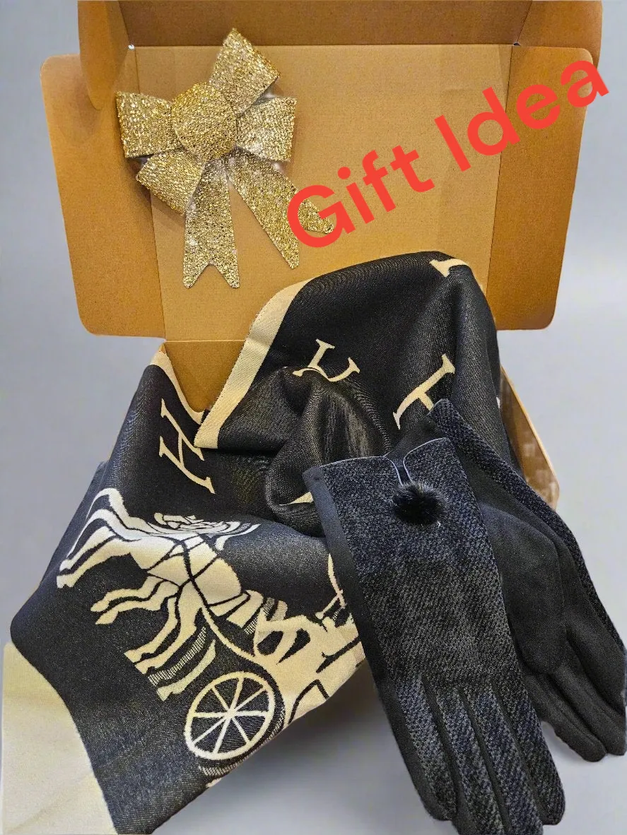 Hope Gift Box 🎁Luxury Designer inspired cashmere scarf and gloves