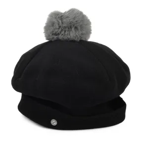 Héritage par Laulhère Hats Elsa Merino Wool Pom Beret - Black