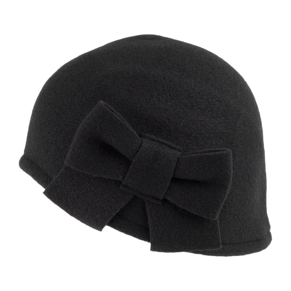 Héritage par Laulhère Hats Seine Merino Wool Cloche - Black