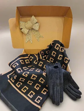 Joy Gift Box 🎁with designer inspired Cashmere scarf and Gloves. Tan Or Cream