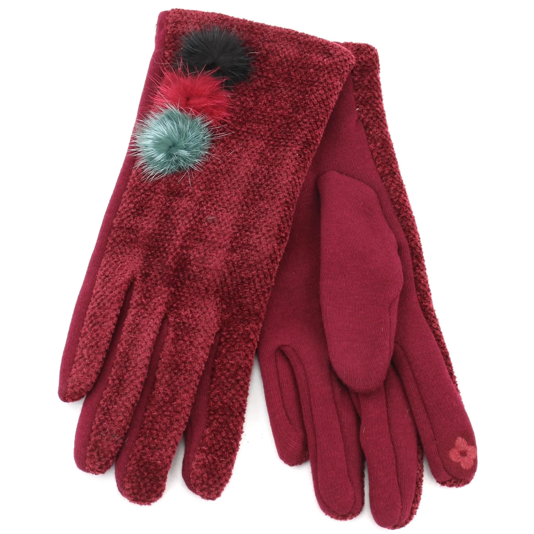 Ladies Velvet Gloves - Maroon