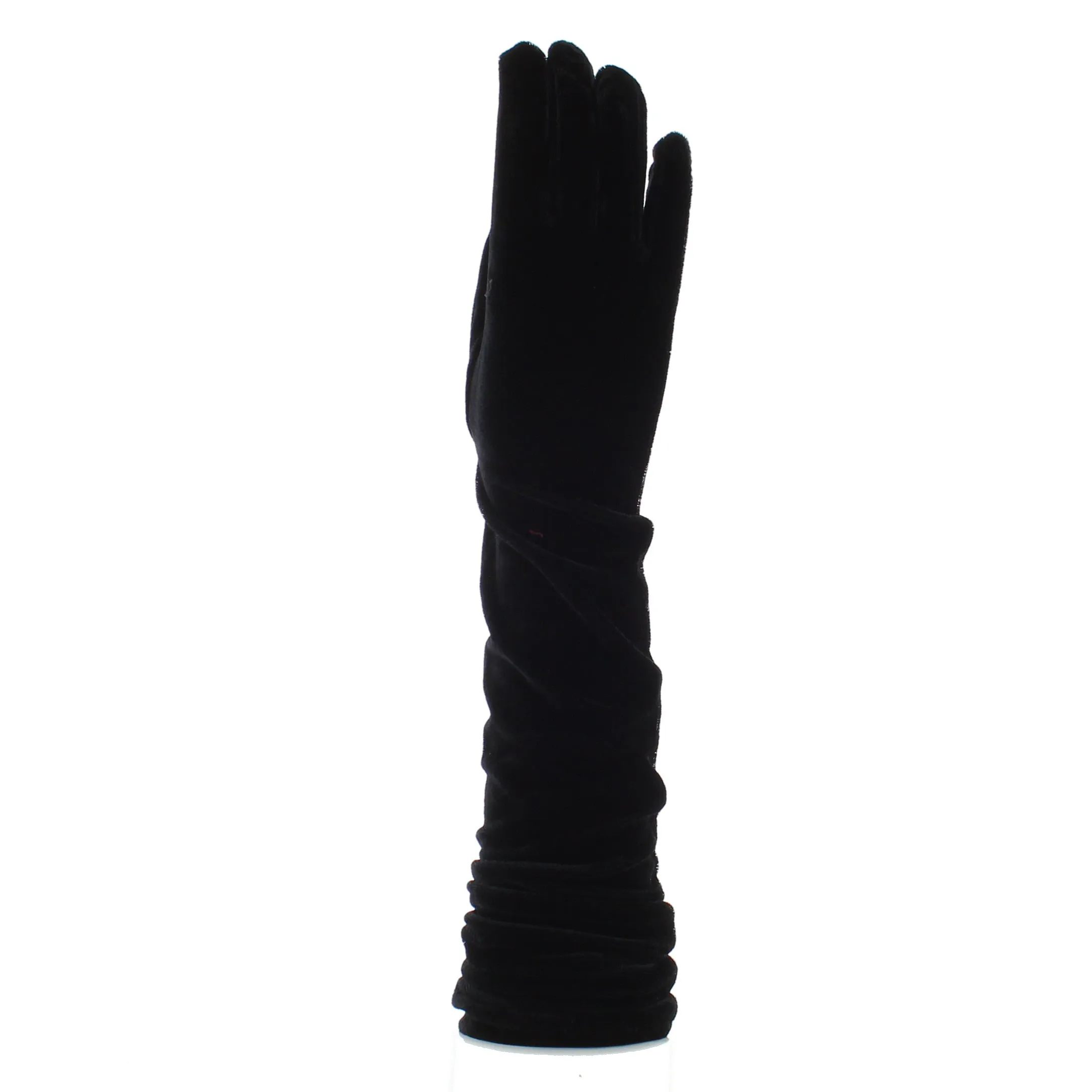 Long Black Velvet Gloves