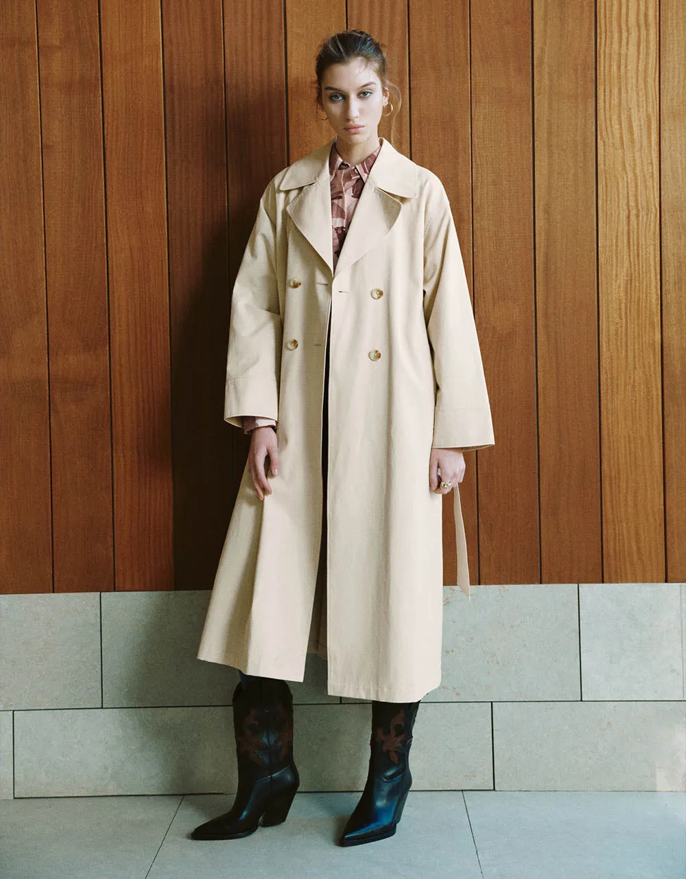 Longline Straight Trench Coat