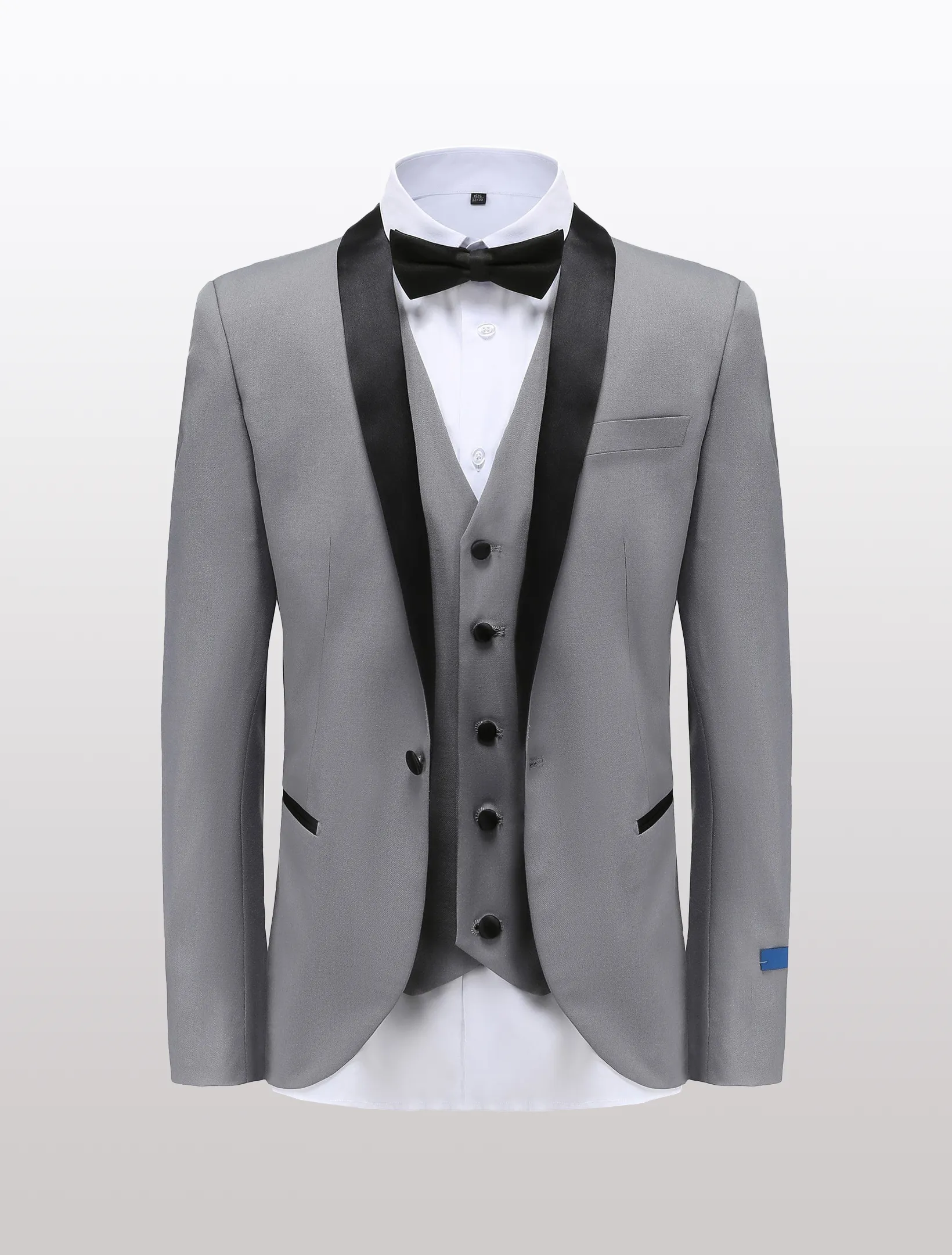 Men's Light Grey Shawl Lapel Tailored Fit Tuxedo