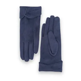 Navy Scalloped Cuff Gloves