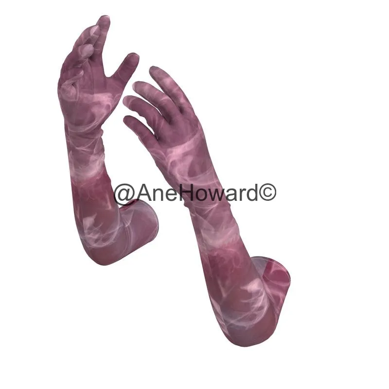 Opera Long Velvet Gloves Pink Smoke