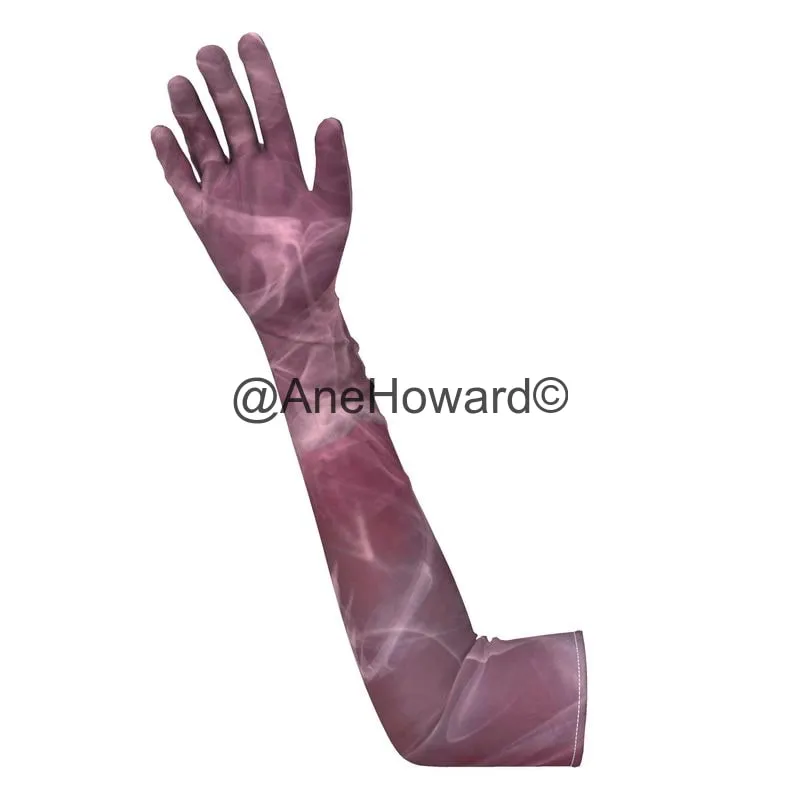 Opera Long Velvet Gloves Pink Smoke