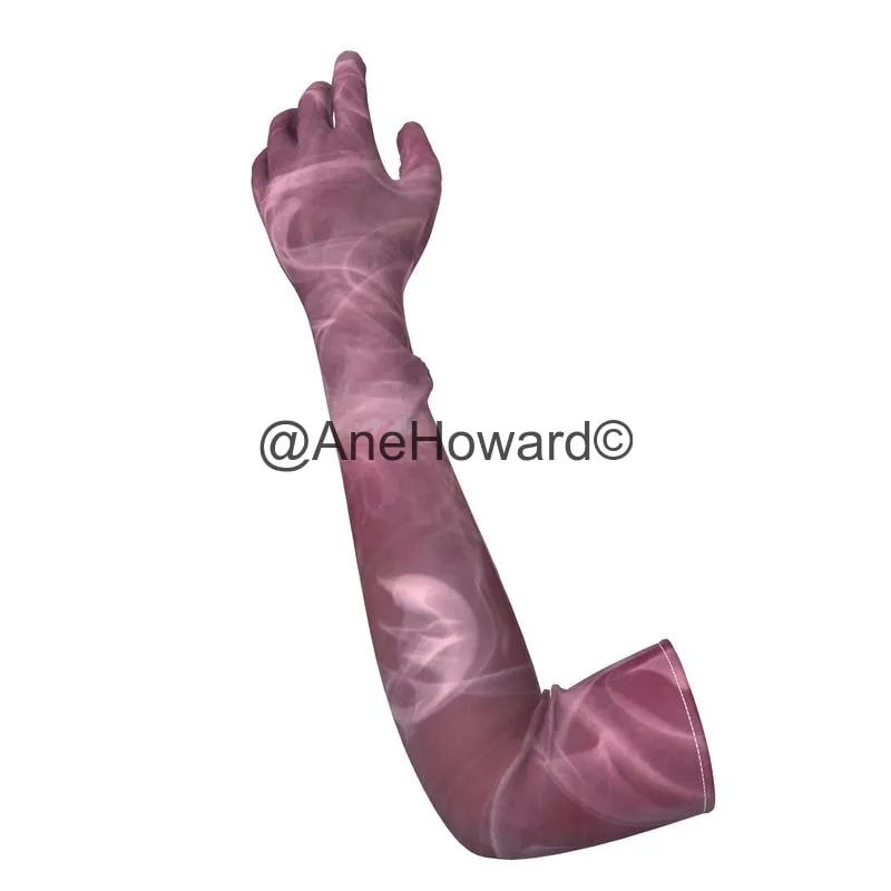 Opera Long Velvet Gloves Pink Smoke