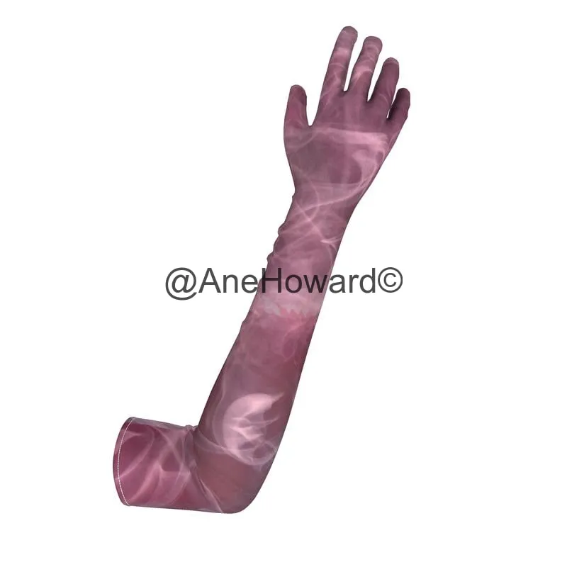 Opera Long Velvet Gloves Pink Smoke