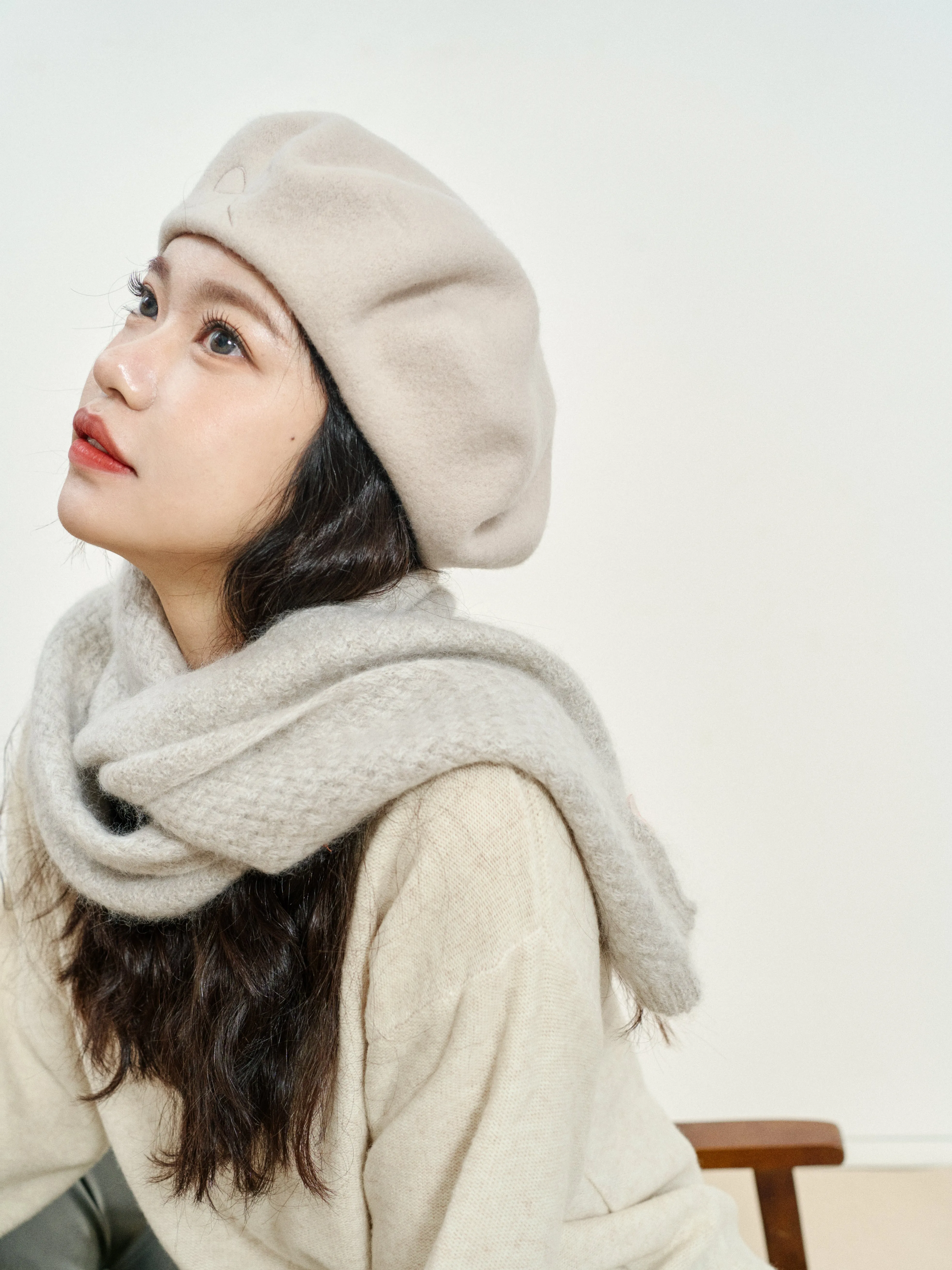 "Bon Chic" Wool Beret - Beige