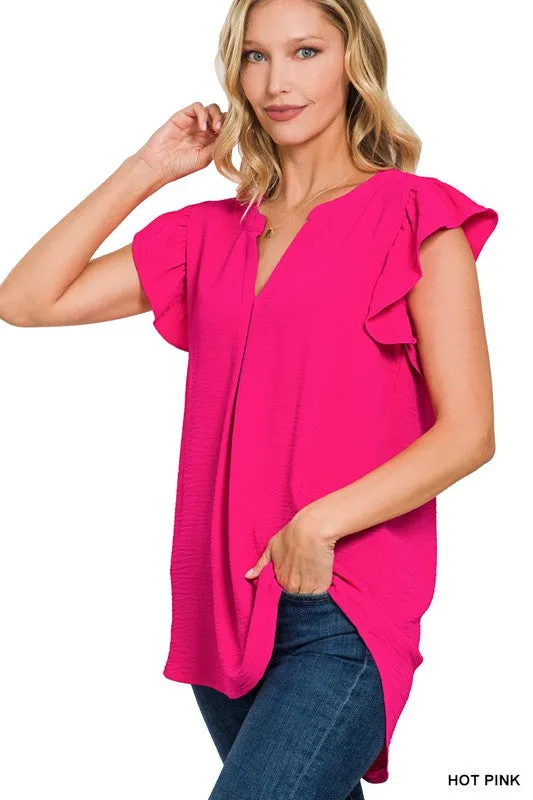 Ruffled sleeve top