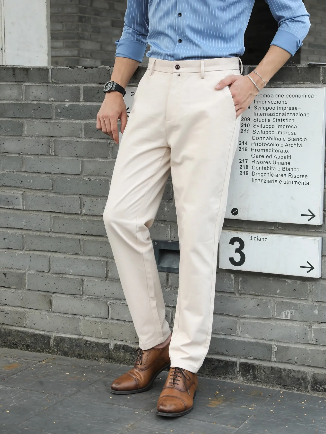 Slant Pocket Tailored Trousers