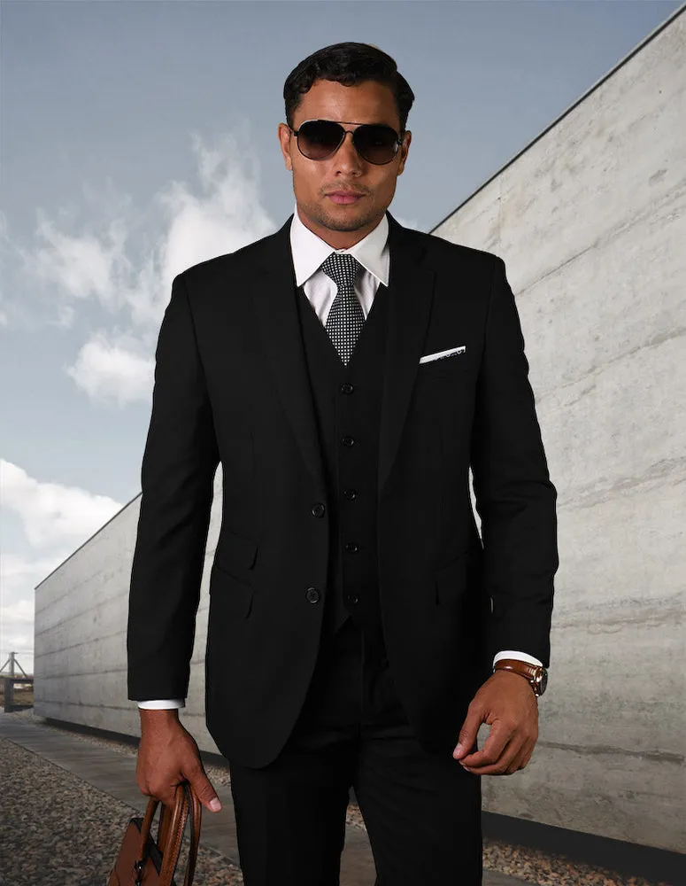 STEPHENS BLACK 3 PC TAILORED FIT SUIT