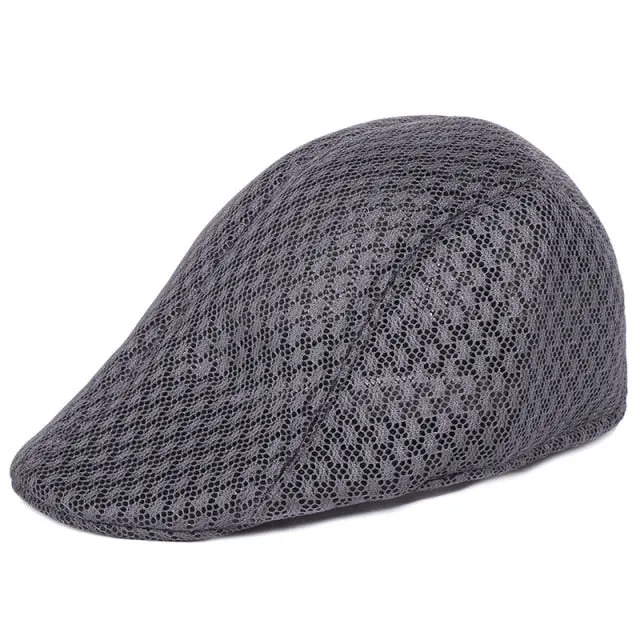 Summer Men Women Casual Beret Hat Fashion Breathable Mesh Flat Cap Newsboy Style Beret Hats  Adjustable Adjustable Caps Gorras