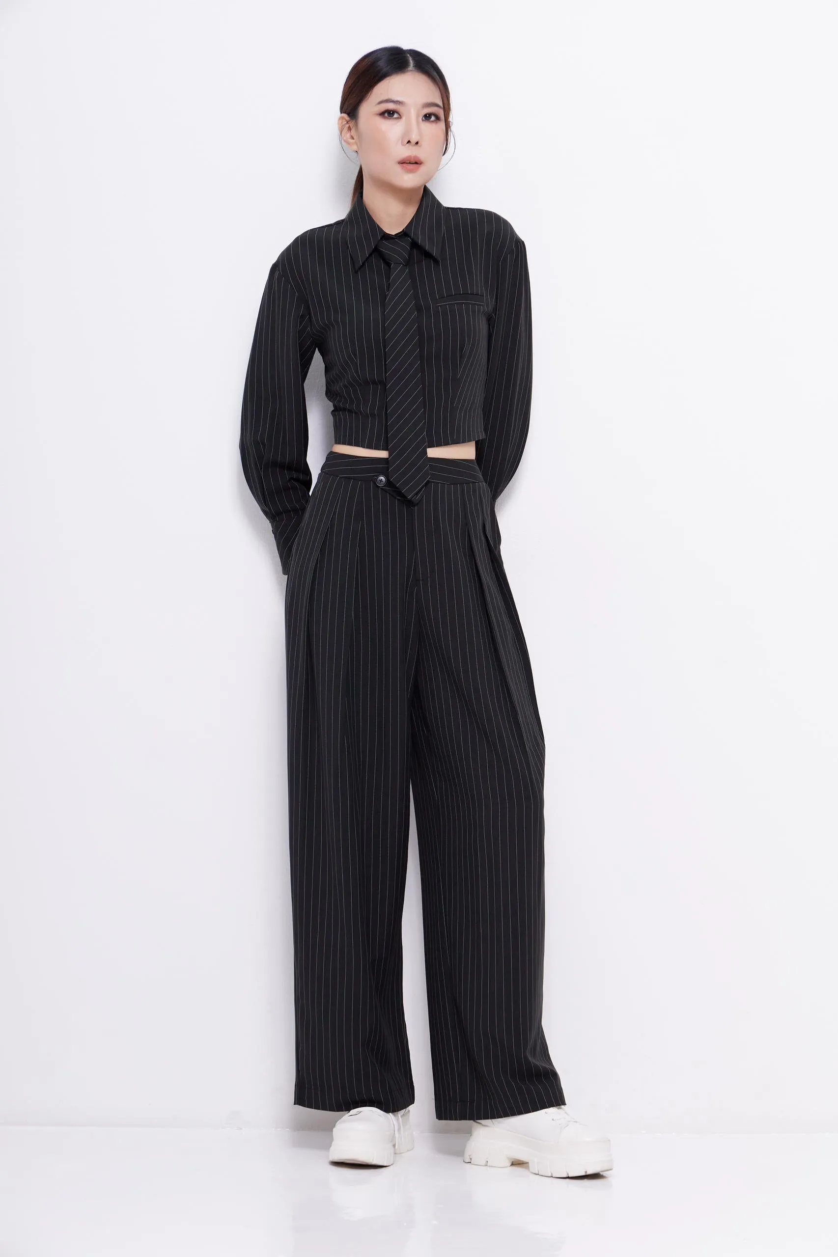 Toni Pinstripe Tailored Pants