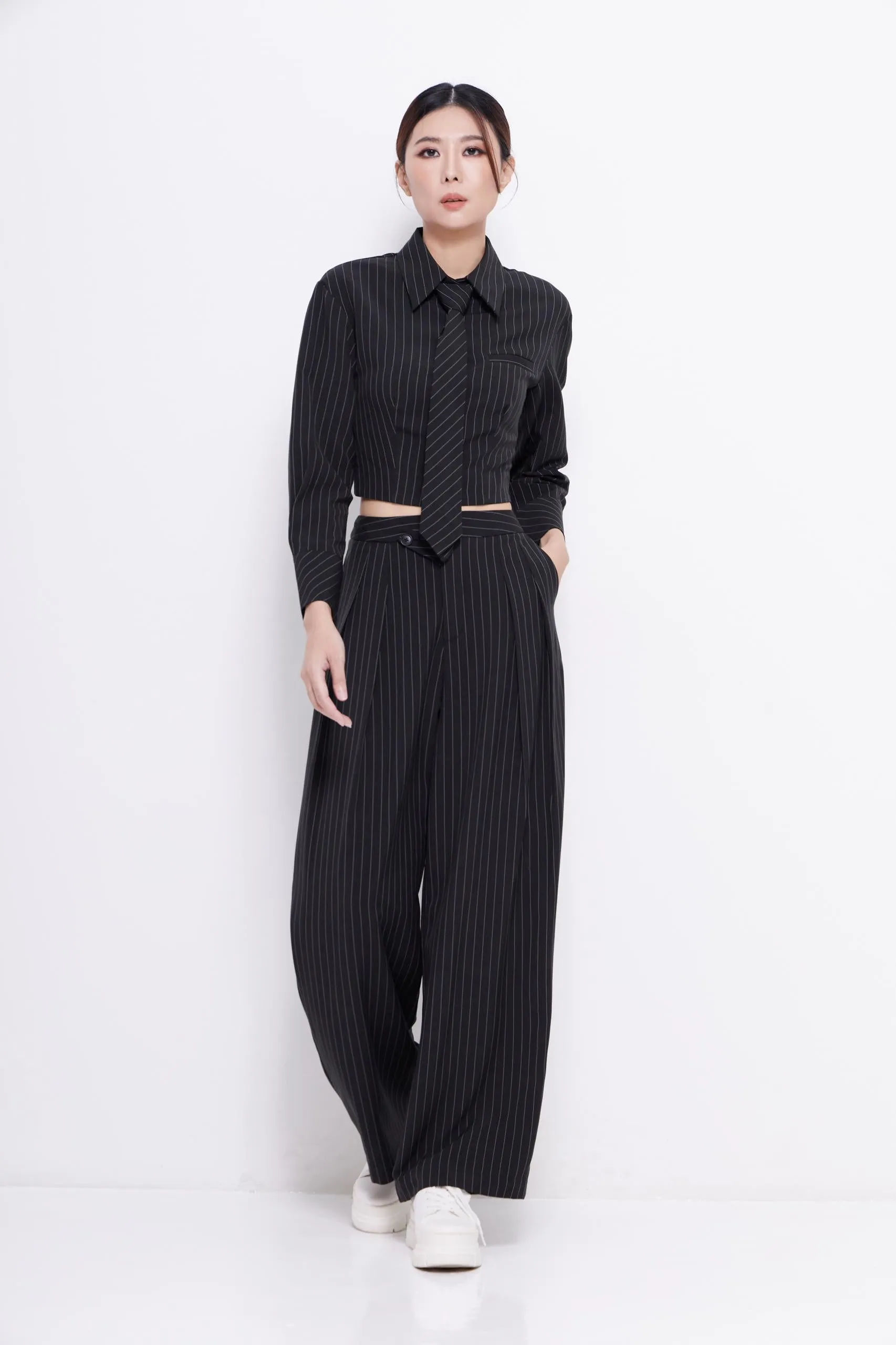 Toni Pinstripe Tailored Pants