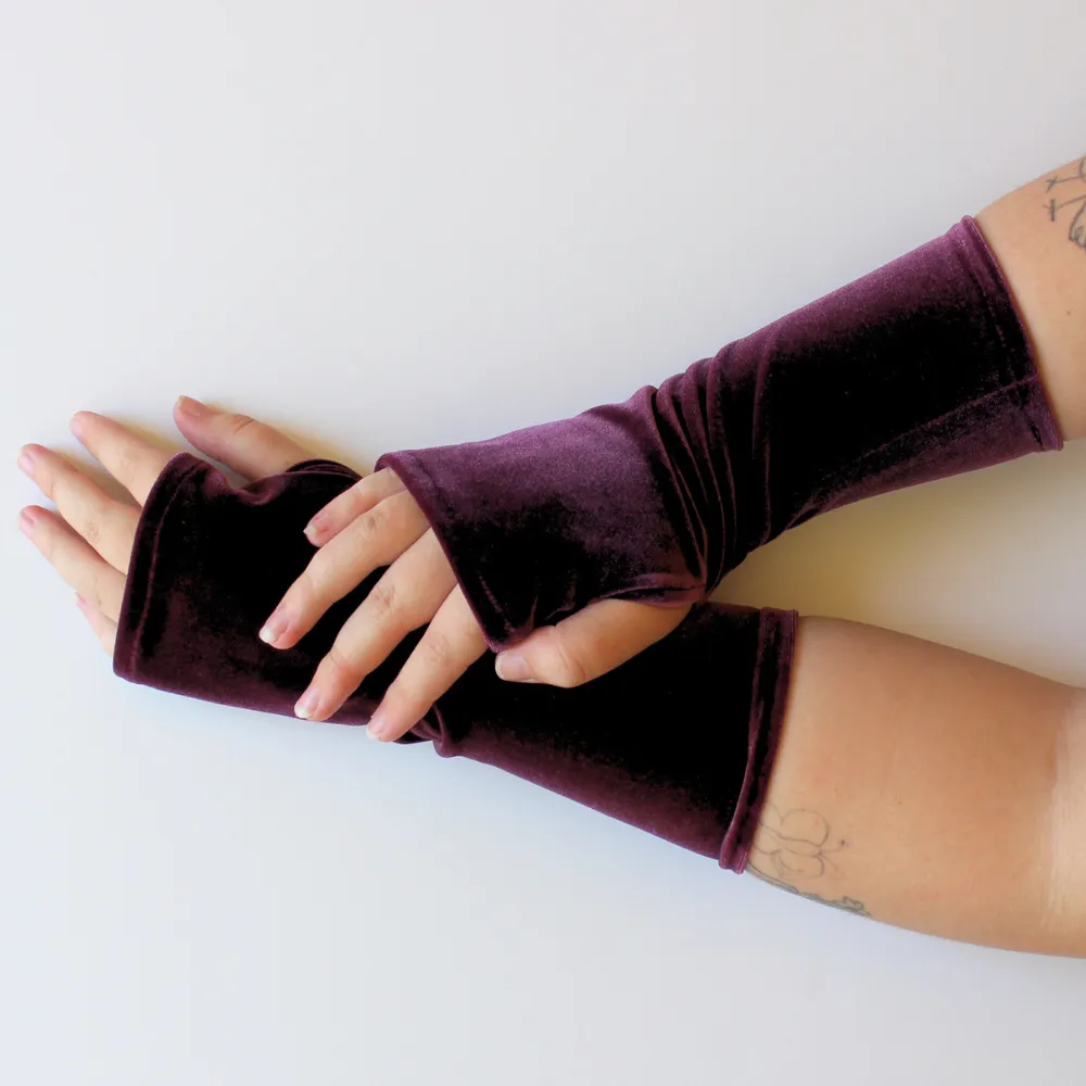 Velvet Fingerless Gloves