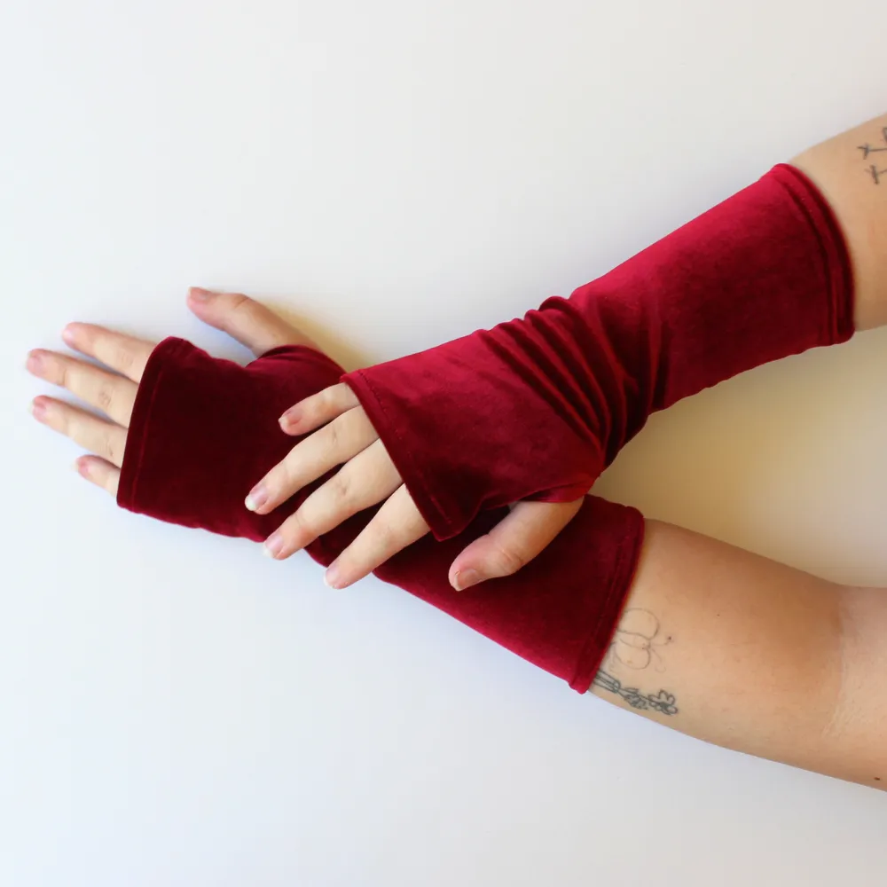 Velvet Fingerless Gloves