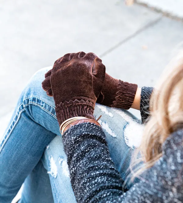 Velvet Gathered Gloves