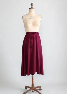 Vintage 1970s Plum Wrap Skirt