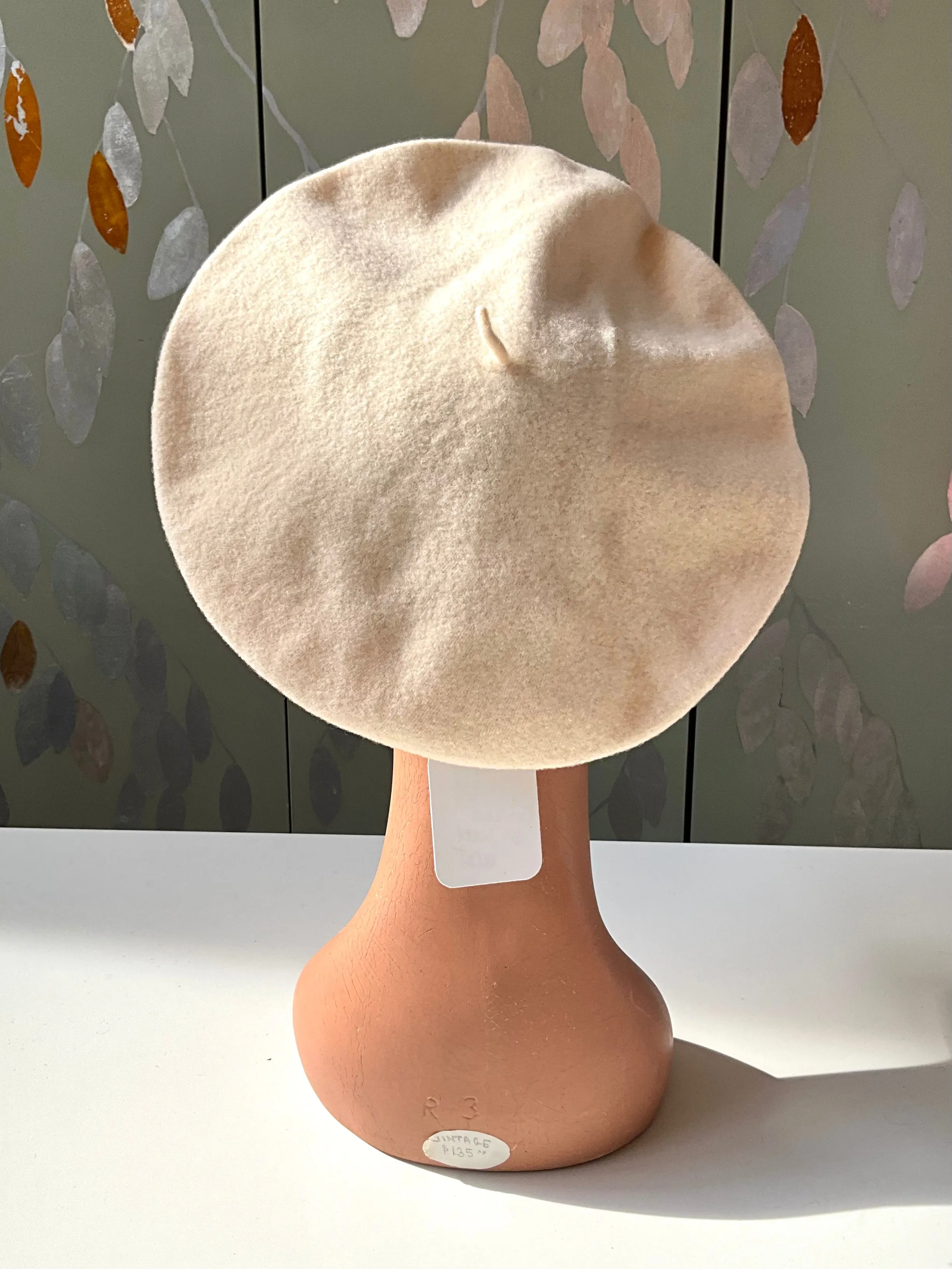 Vintage Cream Wool Beret, Parkhurst