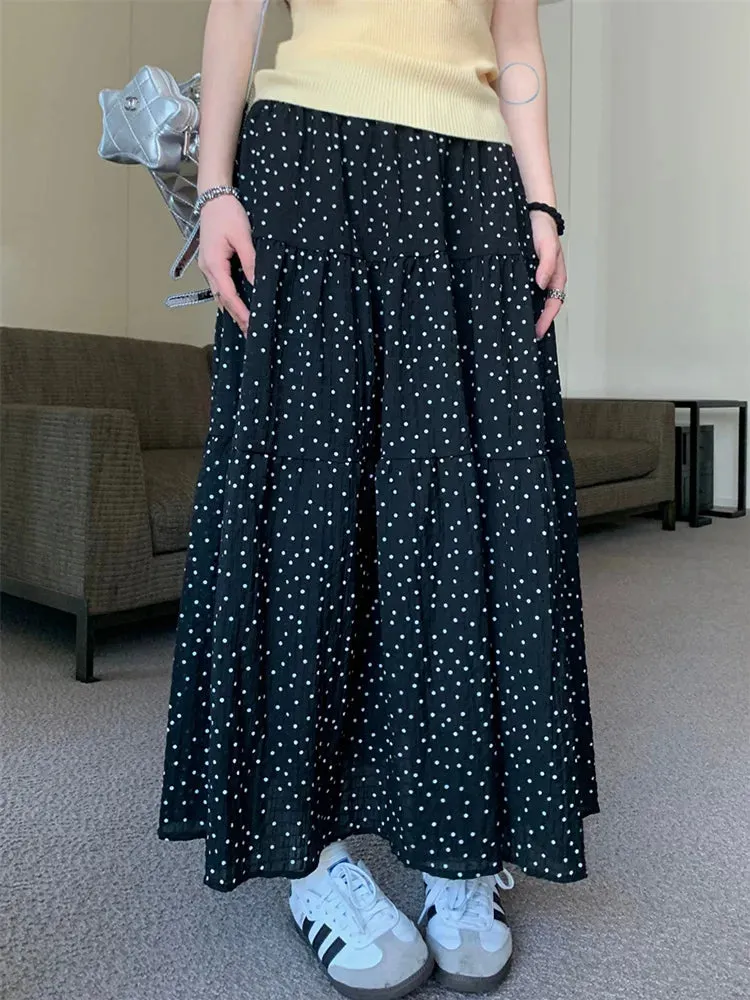 Vintage Polka Dot Long Skirt