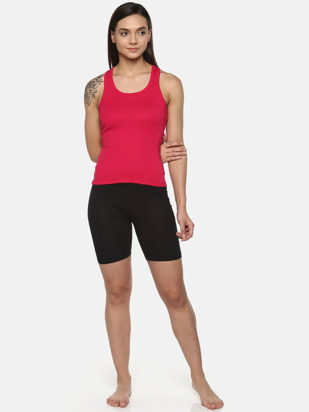 Women's Solid Pure Cotton Camisole with Racerback Style | SARA-RN-1 |