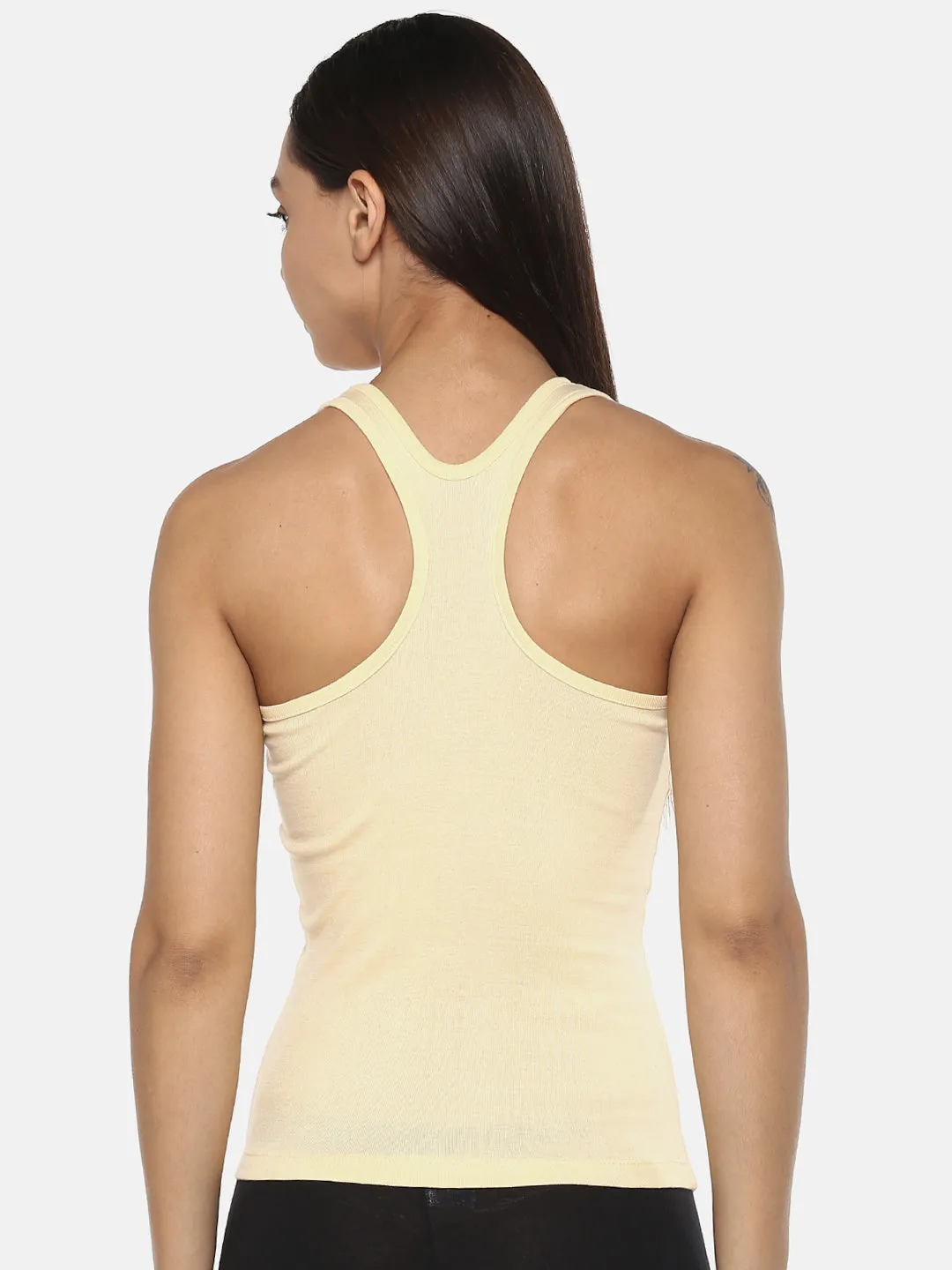 Women's Solid Pure Cotton Camisole with Racerback Style | SARA-skin-1 |