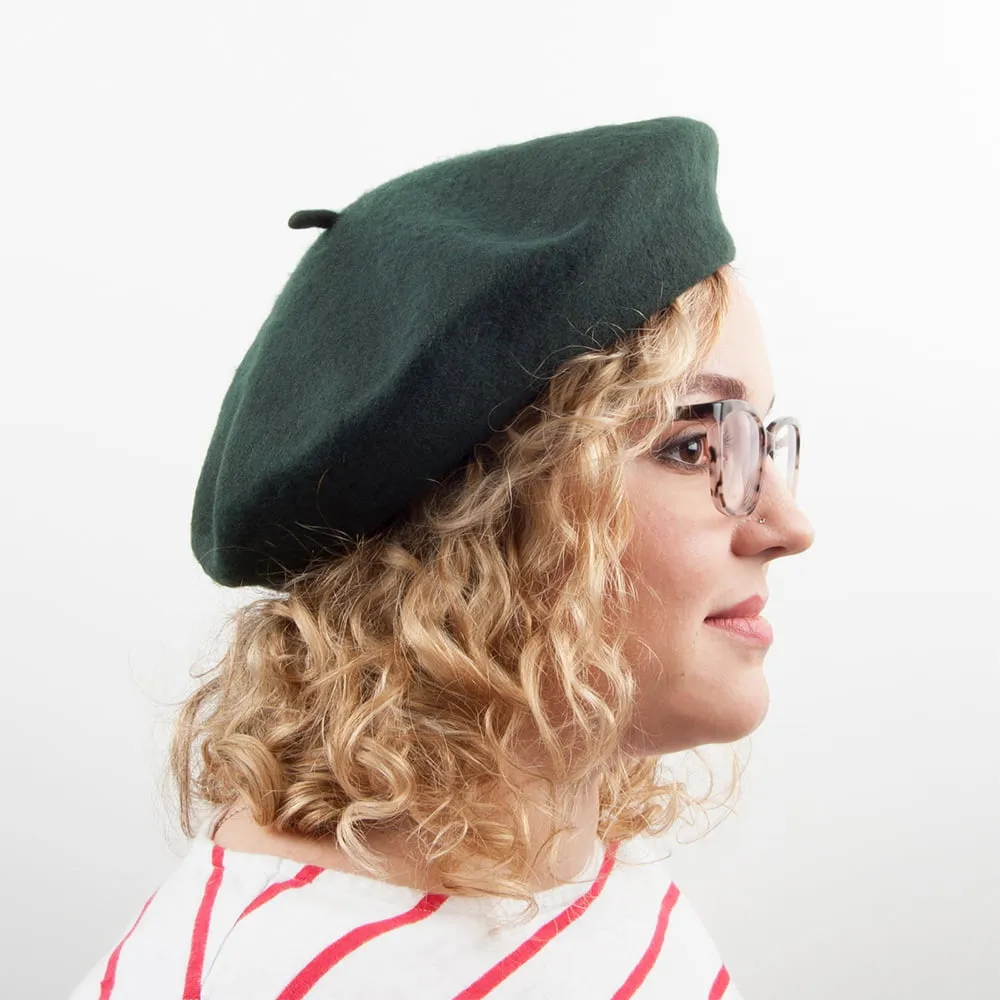 Wool Beret Dark Green - Wholesale Pack - 200 Hats